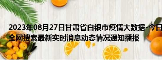 2023年08月27日甘肃省白银市疫情大数据-今日/今天疫情全网搜索最新实时消息动态情况通知播报