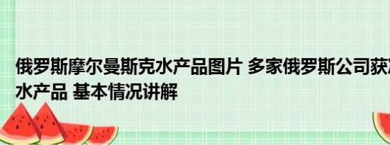 俄罗斯摩尔曼斯克水产品图片 多家俄罗斯公司获准对华出口水产品 基本情况讲解