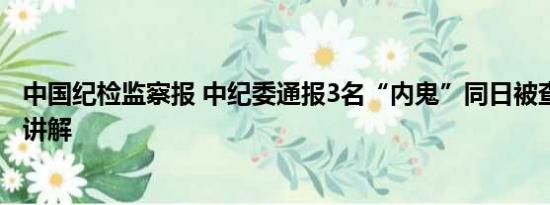 中国纪检监察报 中纪委通报3名“内鬼”同日被查 基本情况讲解