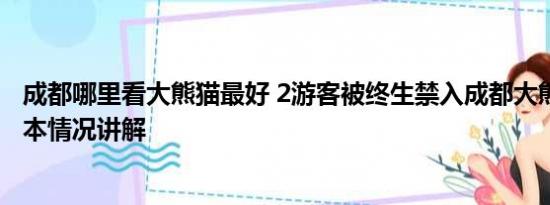 成都哪里看大熊猫最好 2游客被终生禁入成都大熊猫基地 基本情况讲解