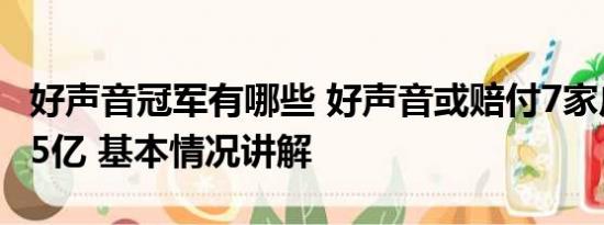 好声音冠军有哪些 好声音或赔付7家广告商超5亿 基本情况讲解