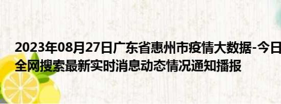 2023年08月27日广东省惠州市疫情大数据-今日/今天疫情全网搜索最新实时消息动态情况通知播报