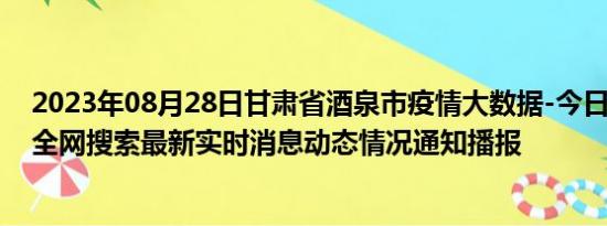 2023年08月28日甘肃省酒泉市疫情大数据-今日/今天疫情全网搜索最新实时消息动态情况通知播报