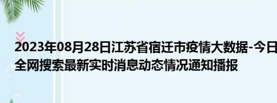 2023年08月28日江苏省宿迁市疫情大数据-今日/今天疫情全网搜索最新实时消息动态情况通知播报