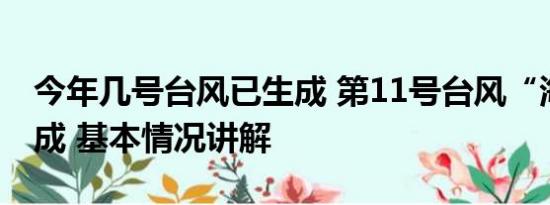 今年几号台风已生成 第11号台风“海葵”生成 基本情况讲解