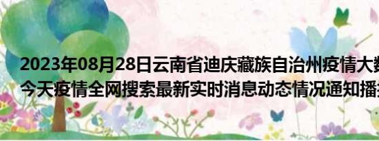 2023年08月28日云南省迪庆藏族自治州疫情大数据-今日/今天疫情全网搜索最新实时消息动态情况通知播报