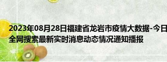 2023年08月28日福建省龙岩市疫情大数据-今日/今天疫情全网搜索最新实时消息动态情况通知播报