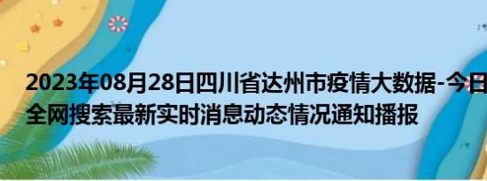 2023年08月28日四川省达州市疫情大数据-今日/今天疫情全网搜索最新实时消息动态情况通知播报