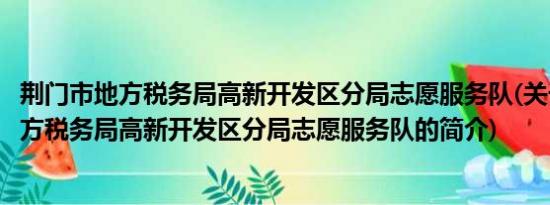 荆门市地方税务局高新开发区分局志愿服务队(关于荆门市地方税务局高新开发区分局志愿服务队的简介)