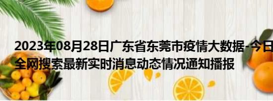 2023年08月28日广东省东莞市疫情大数据-今日/今天疫情全网搜索最新实时消息动态情况通知播报