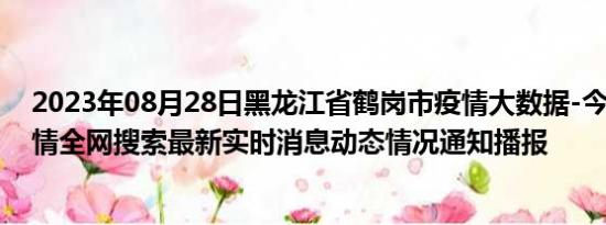 2023年08月28日黑龙江省鹤岗市疫情大数据-今日/今天疫情全网搜索最新实时消息动态情况通知播报