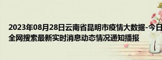 2023年08月28日云南省昆明市疫情大数据-今日/今天疫情全网搜索最新实时消息动态情况通知播报