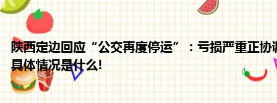 陕西定边回应“公交再度停运”：亏损严重正协调督促恢复 具体情况是什么!