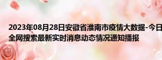 2023年08月28日安徽省淮南市疫情大数据-今日/今天疫情全网搜索最新实时消息动态情况通知播报