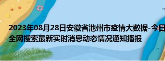 2023年08月28日安徽省池州市疫情大数据-今日/今天疫情全网搜索最新实时消息动态情况通知播报