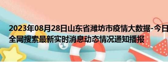 2023年08月28日山东省潍坊市疫情大数据-今日/今天疫情全网搜索最新实时消息动态情况通知播报