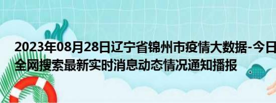 2023年08月28日辽宁省锦州市疫情大数据-今日/今天疫情全网搜索最新实时消息动态情况通知播报