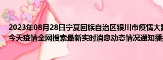 2023年08月28日宁夏回族自治区银川市疫情大数据-今日/今天疫情全网搜索最新实时消息动态情况通知播报