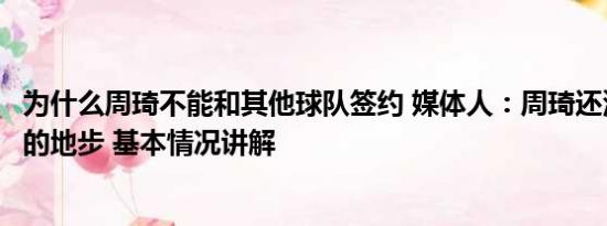 为什么周琦不能和其他球队签约 媒体人：周琦还没到被开会的地步 基本情况讲解