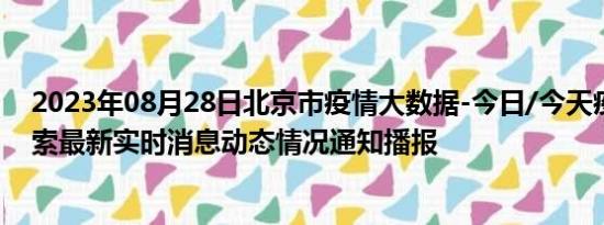 2023年08月28日北京市疫情大数据-今日/今天疫情全网搜索最新实时消息动态情况通知播报