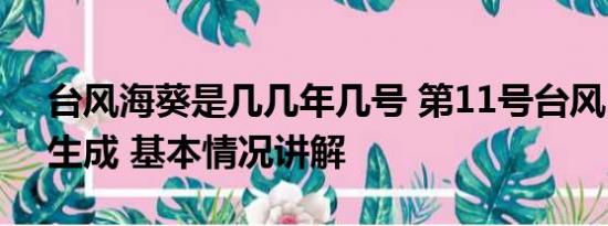 台风海葵是几几年几号 第11号台风“海葵”生成 基本情况讲解