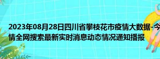 2023年08月28日四川省攀枝花市疫情大数据-今日/今天疫情全网搜索最新实时消息动态情况通知播报