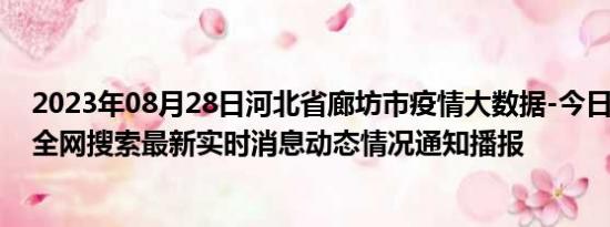 2023年08月28日河北省廊坊市疫情大数据-今日/今天疫情全网搜索最新实时消息动态情况通知播报