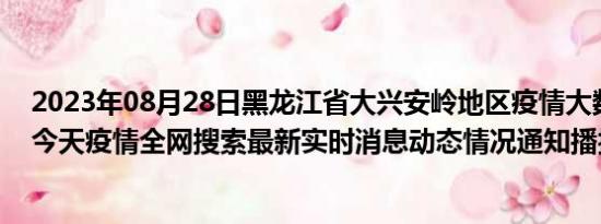 2023年08月28日黑龙江省大兴安岭地区疫情大数据-今日/今天疫情全网搜索最新实时消息动态情况通知播报