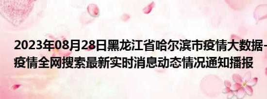 2023年08月28日黑龙江省哈尔滨市疫情大数据-今日/今天疫情全网搜索最新实时消息动态情况通知播报