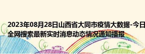 2023年08月28日山西省大同市疫情大数据-今日/今天疫情全网搜索最新实时消息动态情况通知播报