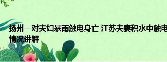 扬州一对夫妇暴雨触电身亡 江苏夫妻积水中触电身亡 基本情况讲解