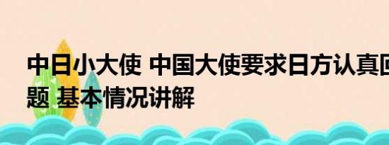 中日小大使 中国大使要求日方认真回答三问题 基本情况讲解