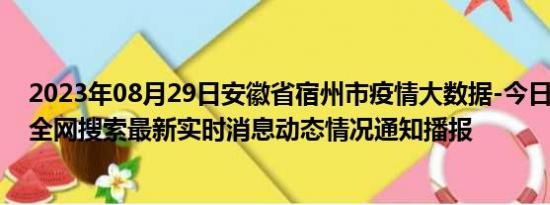 2023年08月29日安徽省宿州市疫情大数据-今日/今天疫情全网搜索最新实时消息动态情况通知播报