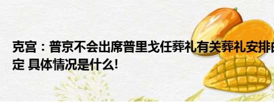 克宫：普京不会出席普里戈任葬礼有关葬礼安排由其亲属决定 具体情况是什么!