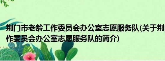 荆门市老龄工作委员会办公室志愿服务队(关于荆门市老龄工作委员会办公室志愿服务队的简介)