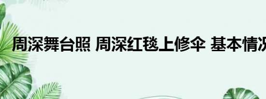 周深舞台照 周深红毯上修伞 基本情况讲解