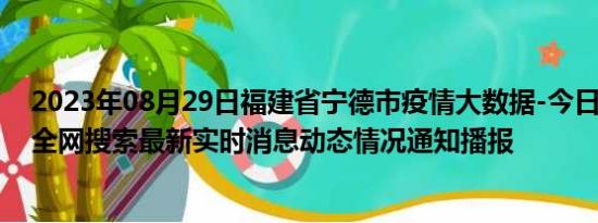 2023年08月29日福建省宁德市疫情大数据-今日/今天疫情全网搜索最新实时消息动态情况通知播报