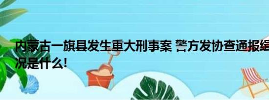 内蒙古一旗县发生重大刑事案 警方发协查通报缉凶 具体情况是什么!