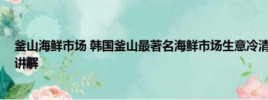 釜山海鲜市场 韩国釜山最著名海鲜市场生意冷清 基本情况讲解