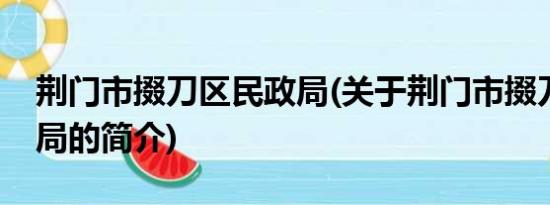 荆门市掇刀区民政局(关于荆门市掇刀区民政局的简介)