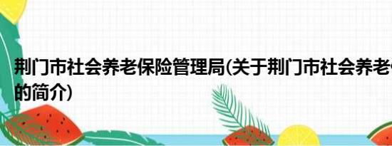 荆门市社会养老保险管理局(关于荆门市社会养老保险管理局的简介)