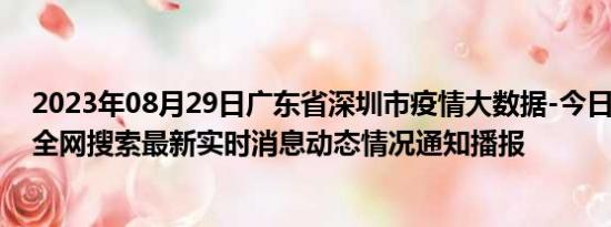 2023年08月29日广东省深圳市疫情大数据-今日/今天疫情全网搜索最新实时消息动态情况通知播报