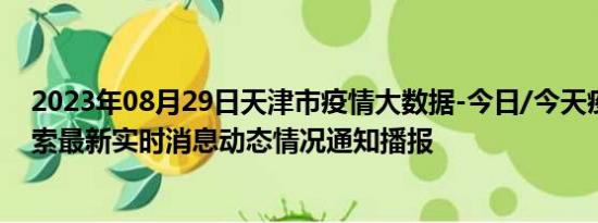 2023年08月29日天津市疫情大数据-今日/今天疫情全网搜索最新实时消息动态情况通知播报