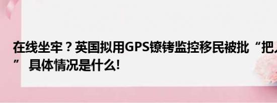 在线坐牢？英国拟用GPS镣铐监控移民被批“把人当成物品” 具体情况是什么!