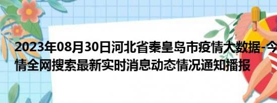 2023年08月30日河北省秦皇岛市疫情大数据-今日/今天疫情全网搜索最新实时消息动态情况通知播报