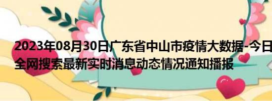 2023年08月30日广东省中山市疫情大数据-今日/今天疫情全网搜索最新实时消息动态情况通知播报