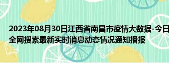 2023年08月30日江西省南昌市疫情大数据-今日/今天疫情全网搜索最新实时消息动态情况通知播报