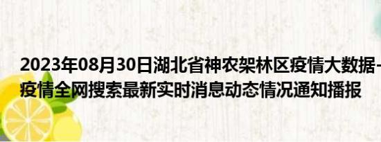 2023年08月30日湖北省神农架林区疫情大数据-今日/今天疫情全网搜索最新实时消息动态情况通知播报