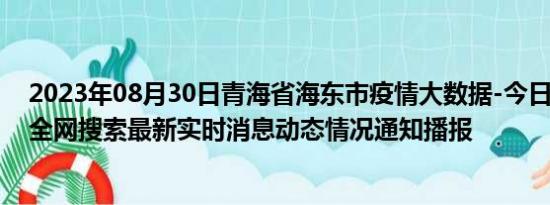 2023年08月30日青海省海东市疫情大数据-今日/今天疫情全网搜索最新实时消息动态情况通知播报