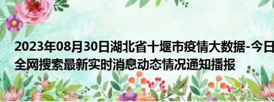 2023年08月30日湖北省十堰市疫情大数据-今日/今天疫情全网搜索最新实时消息动态情况通知播报